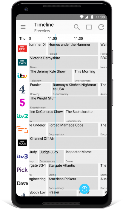 TV Guide UK Android Timeline
